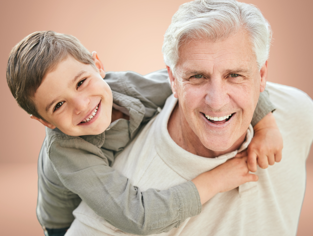 Grandad and Grandson smiling