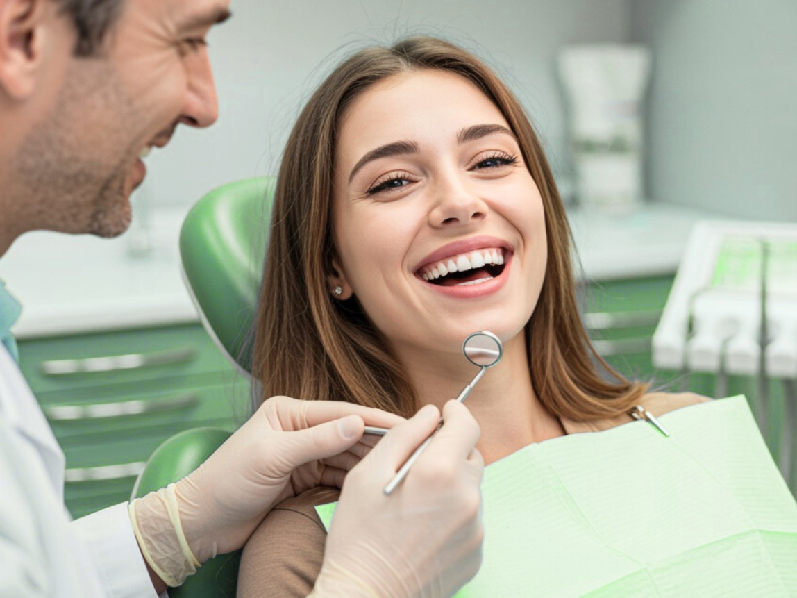 Woman smiling, Dental Check-up